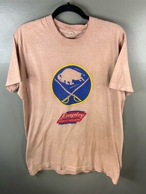 Vintage 90s Buffalo Sabres NHL Screen Stars Empire Sport Slamon Shirt Size Large